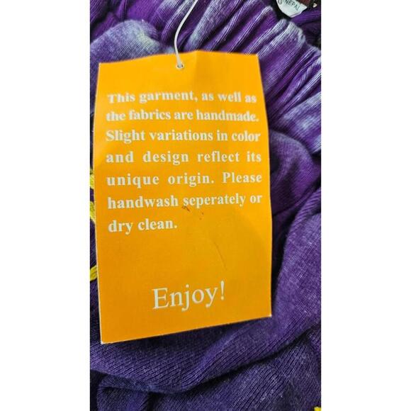 K.P.C. Colorful Handmade Purple Bohemian Floral Embroidered Pants Small - Picture 10 of 10